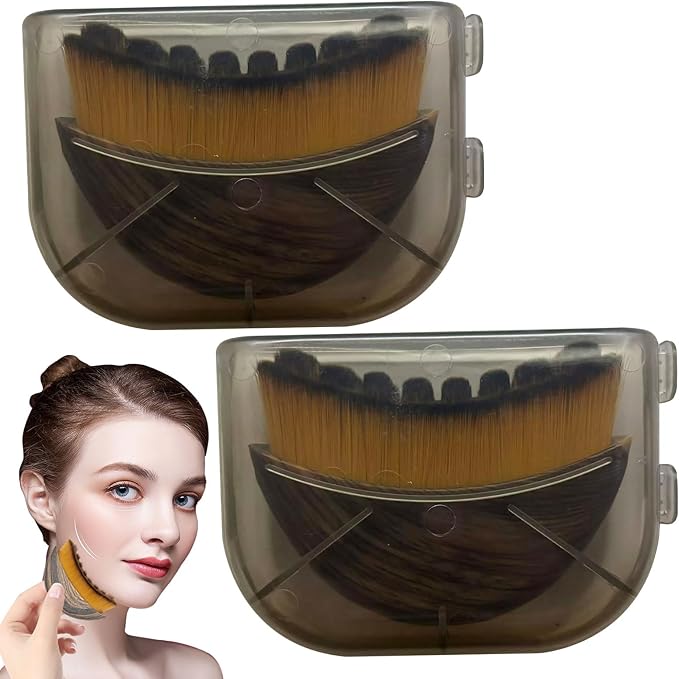 2 PCS Lymphatic Drainage Massager for Face,Lymphatic Contour Face Brush for Jawline/Chin,Gentle Ergonomic Dry Brushing for Puffiness Relief,Fit Skin Precisely Relieve Fatigue,Daily Use