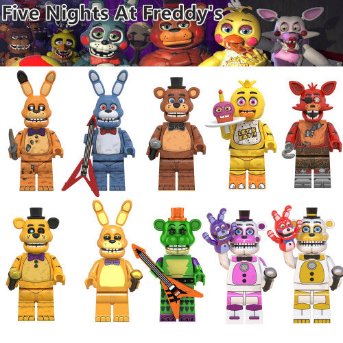 10PCS Five Nights at Freddy's LEGO-Compatible Minifigures Kit for Kids DIY Building Figures