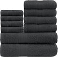 GC GAVENO CAVAILIA 10 Piece Towel Bale Set | Quick Drying Cotton Towel Highly Absorbent 450 GSM Charcoal Towels Set | Bathroom Towels Bale Set 4x Face 4x Hand 2x Bath Towels