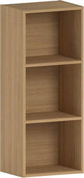 Vida Designs Oxford 3 Tier Cube Bookcase, Oak Wooden Shelving Display Storage Unit Office Living Room Furniture