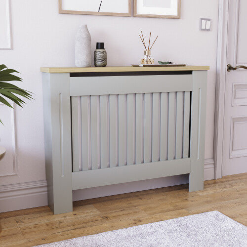 (Medium) Arlington Radiator Cover Heating Cabinet Grey Oak