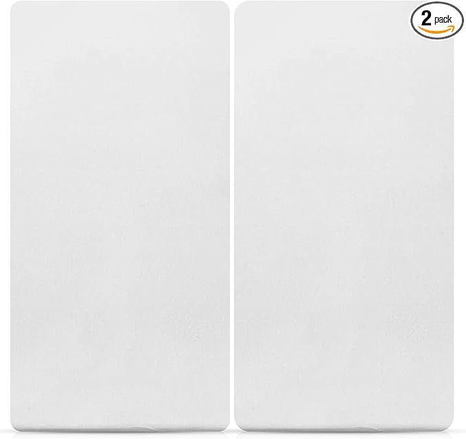 2 x Cot Fitted Sheets 120x60cm - 100% Cotton, Soft breathable baby cot sheets (White)