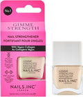 Nails Inc Gimme Strength Nail Treatment, Restoring Strengthener, Vegan Collagen, Shimmering Nail Highlighter, Durable & Strong Nails, Promote Nail Health, Cruelty Free, Vegan, 14 ML
