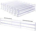 Vtopmart 8 Pack Drawer Dividers, 3.2" High Expandable from 12.2-21.4" Adjustable Drawer Organisers，Clear Plastic Drawers Separators for Clothing, Kitchen Utensils and Office Storage