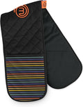 MasterChef Oven Gloves Heat Resistant, Double Oven Gloves Made from Cotton with Official Show Logo & Hanging Loop, Attached Oven Mitts, Machine Washable, Heat Proof Pot Holders for the Kitchen, Vivid