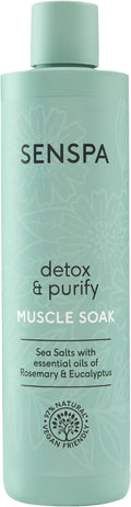 SenSpa Detox & Purify Muscle Soak – Dead Sea Salt Soak – Post Workout Recovery – Essential Oil Blend – Tension Easing/Vegan Muscle Relief for Bath – Natural Formula – 300ml