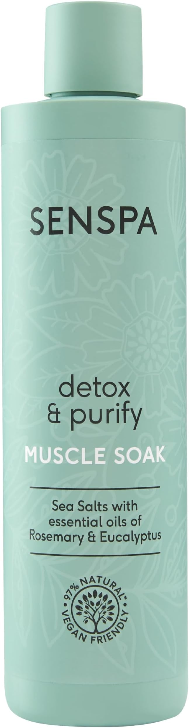 SenSpa Detox & Purify Muscle Soak – Dead Sea Salt Soak – Post Workout Recovery – Essential Oil Blend – Tension Easing/Vegan Muscle Relief for Bath – Natural Formula – 300ml