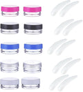 Empty Sample Pots, 10 Pcs Cosmetic Containers and 10 Pcs Makeup Spatulas, Empty Plastic Cosmetic Jars, Clear Travel Cosmetic Container, Mini Plastic Spatulas, for Face Creams, Sample, Make-Up