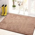 PURRUGS Dirt Trapping Door Mat 60 x 90 cm, Non-Slip Machine Washable Entrance Mat, Dog Doormat, Super Absorbent Entry Rug for Front Door, Back Door, Muddy Shoes and Paws, Brown-Light Cream