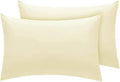 Pair of Pillowcases 100% Egyptian Cotton 200 Thread Counts, Pillow Cases 2 Pack (Cream)