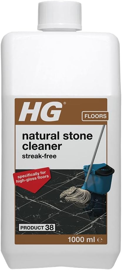 HG Natural Stone Cleaner 38, Streak-Free Concentrated Mopping Solution, Polished Marble & Tile Restorer for Regular Thorough Safe & Quick Cleaning – 1 Litre (382100106), Package May Vary
