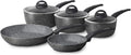 Tower Cerastone T81276 Forged 5 Piece Pan Set with Non-Stick Coating and Soft Touch Handles, 18/20/22 cm Saucepans and 20/28 cm Frying Pans, Graphite