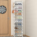 HOMIDEC 10-Tier Shoe Rack, Shoe Storage Cabinet with Door and Hook, Dust-proof Tall and Narrow Shoe Rack, Free Standing Shoe Shelf for 20 Pairs, Space Saving for Entryway, Hallway and Closet
