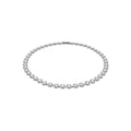 Swarovski Angelic Necklace for Women - White Round-Cut Crystals, Rhodium-Plated (38 cm)
