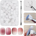 100 Pcs Nail Sponges for Ombre Nail Art, Metal Grabber, Brush, Design Tools, Gradient Patterns