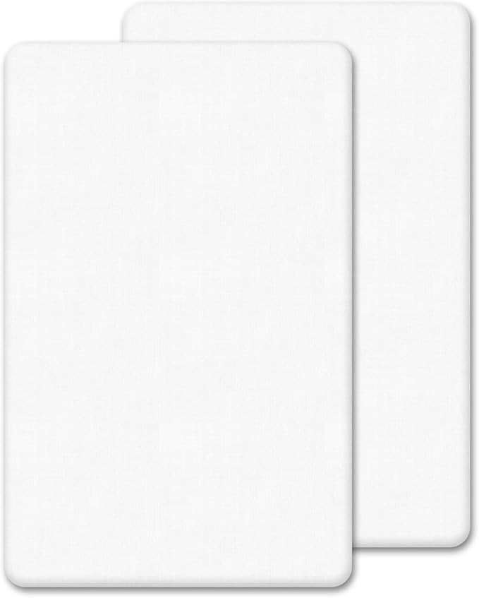 2 x Next to Me Compatible Crib Fitted Sheets (85 x 51 cm) | Ultra Soft Brushed Microfibre Oeko-tex Standard100 Sheets | Comfy & Breathable Sheets For Girl & Boy (White, 85x51 cm)