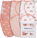 GLLQUEN BABY Baby Swaddle Wraps for 0-3 Months Newborn,Oeko-tex100,100% Breathable Organic Cotton Fabric Swadding Blankets,3 Pack (Coffee)