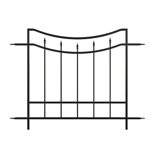 Arched Finial Fence Panel - Traditional Design, Durable Steel, Black Finish