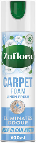Zoflora Linen Fresh Carpet Freshener & Care Foam, Carpet Cleaner,Stain Remover Foam for Carpets and Upholstery, Neutralises Odours, Deep Cleans, Pet Safe, 1x 600 ml