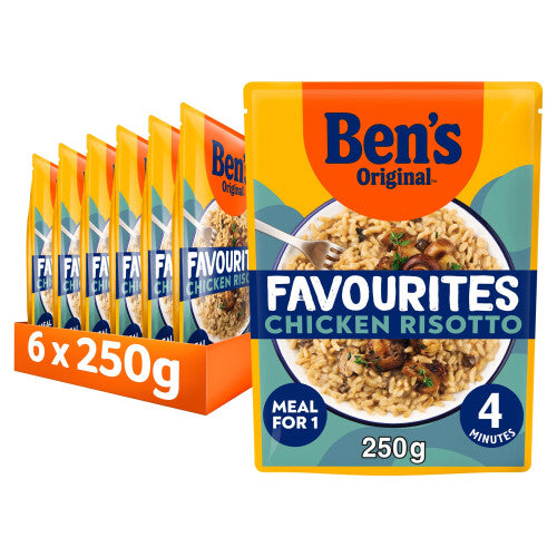 Ben's Original Favourites Risotto Chicken and Mushrooms Ready Meal Pouch, Bulk Multipack 6 x 250g