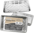Delahunt Catering Supplies 10 Pack - Disposable Aluminium Foil Baking Trays, Tray Bakes, Containers for Baking, Roasting, Freezing, Storage, Cooking, BBQs, Brownies 32cm x 20cm x 3.3cm