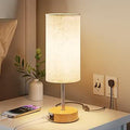 Bedside Lamps, Table Lamp for Bedroom/Living Room/Study Room/Office with USB A+C Charging Ports, Reading Light, Desk Lamp, 3-Way Touch Dimmable, 1.5m Cable, Linen Fabric Shade (E27 Bulb Incl.)[Energy Class G]