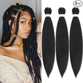 3 Packs Pre Stretched Braiding Hair Extension 26 Inch Hair For Braiding Hair Soft Yaki Texture Crochet Braids Hair Extensions for Black Women (1B#)