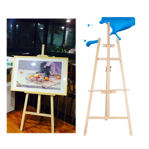 (1.75M) Easel Stand Studio Easel Adjustable Drawing Painting Holder Folding Art Stand for Wedding Wooden A-Frame Display Drawing Board for Painting