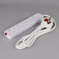 (Four) Electric Uk Plug Socket 3m Extension Lead Cable 13a Outlets Home Use Office