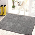 PURRUGS Dirt Trapping Door Mat 50 x 80 cm, Non-Slip Machine Washable Entrance Mat, Dog Doormat, Super Absorbent Entry Rug for Front Door, Back Door, Muddy Shoes and Paws, Light Grey-Dark Grey