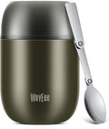 WayEee Food Flask, Stainless Steel King Food Jar with Folding Spoon-450ml (Gray)