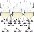 Homiu Large White Wine Glasses | Set of 12 | 330 ML | Crystal Wine Drinking Glass | Florence Collection | Party Wedding Gift Cocktail | Home Restaurants Kitchen Glassware | Dishwasher Safe