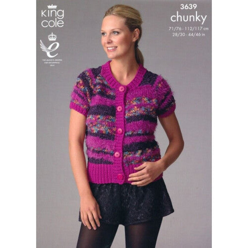 King Cole Romano Knitting Pattern 3639 Women 28 - 46 Inches Tops, Cardigans