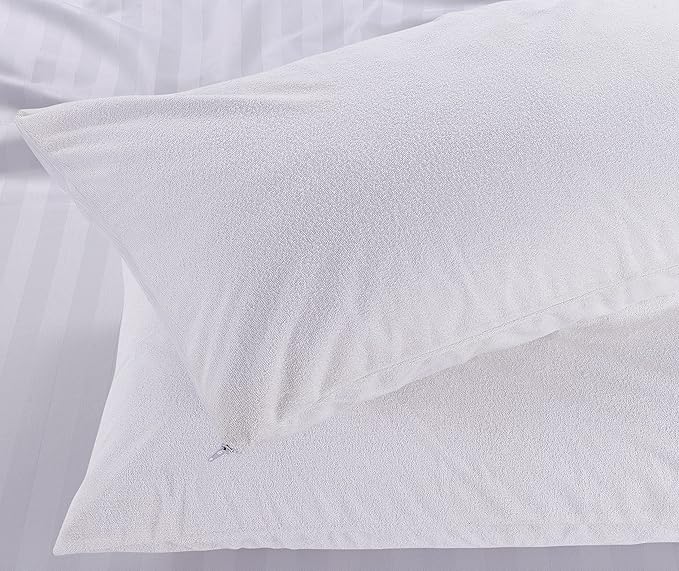 K&A® Terry Waterproof Pillow Protectors 4 Pack | Ultrasoft, Breathable & Anti Allergy Pillow Cases | UK Standard 48x74 cm
