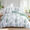King Size Duvet Cover Sets - Kingsize Bedding Set with Pillowcases, Ultrasoft Microfiber Luxury Non Iron Quilt Cover with Zipper Closure, Floral Sage Green 230x220cm