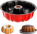 Ring Cake Tin, 24cm/26cm Tin Round Cake Pan Tray, Non-Stick Baking Moulding Tin, Carbon Steel,Fluted Ring Pan