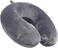 Travel Pillow Memory Foam Neck Pillow for Travel Support Pillow Luxury Compact Lightweight Quick Pack for Camping Sleeping Rest Cushion (Gray)