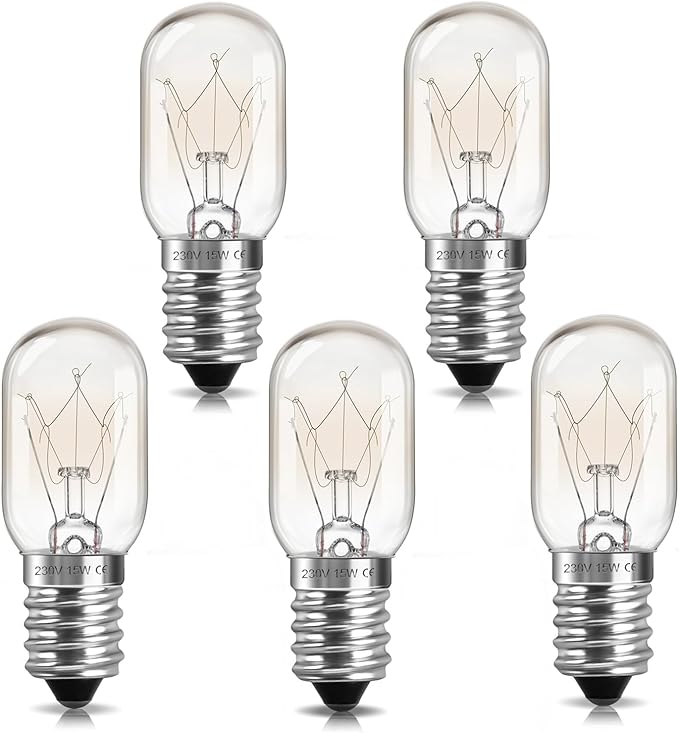 E14 Salt Lamp Bulbs Dimmable 240V, T20 SES Mini Scentsy Bulbs for Wax Warmer, Sewing Machine, Fridge, Pygmy Freezer, Wax Burner, Small Screw in Light Bulb Warm White 2700K, 5 Pack[Energy Class G]