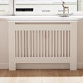 (Verticel, Medium 111x19x92cm) 92cm Tall Radiator Cover Modern Cabinet MDF Slats Wood Grill
