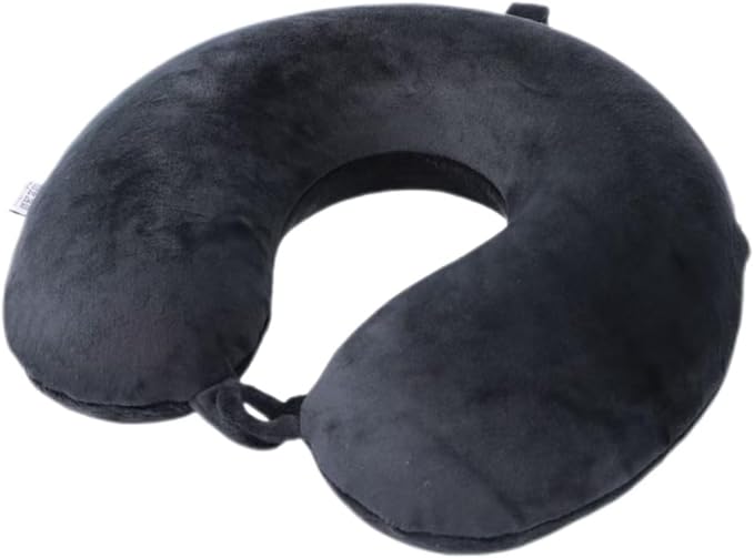 Travel Pillow,100% Pure Memory Foam U Shaped Neck Pillow,Super Lightweight Portable Headrest Great for Airplane, Car,Home,Office,Sleeping (black)