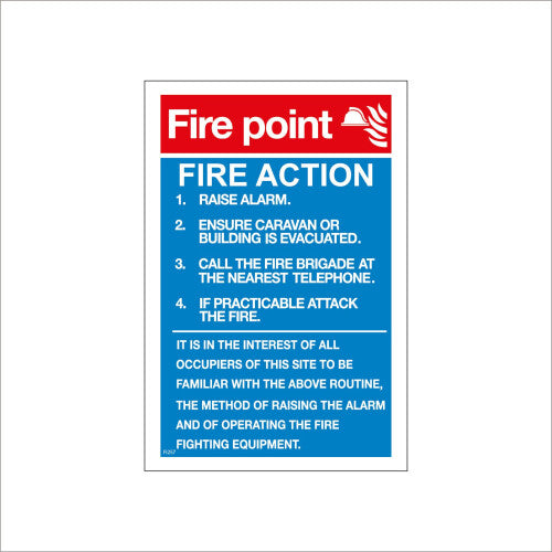 (100 x 150mm - 4 x 6, A - Sticker / Sav - Non-See Through) FI257 Fire Point 4 Caravan Building Evacuated Sign Camping Tents Alarm Glamping 450mm x 600mm B - Magnetic - Vehicle Grade