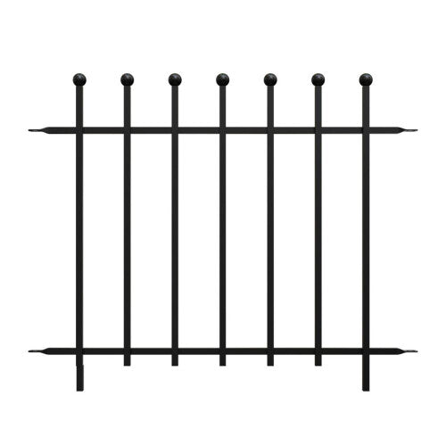 Ball Top Fence Section / Black / 76 H x 94 W cm.