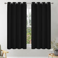 Blackout Curtains for Small Window 54 Inch Drop, Soft Thermal Insulated Short Curtains for Living Room, Eyelet Bedroom Curtains, W46 x L54 Inch, Black, 2 Panels