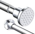 Extendable Shower Curtain Pole 130-201cm Stainless Steel Shower Curtain Rod Tension Rod Adjustable Telescopic Curtain Poles No Drilling Shower Curtain Rail for Bathroom Window Closet Kitchen Wardrobe