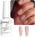 Vishine Sheer Nude Pink Gel Nail Polish, 1Pcs 8ml Jelly Natural Pink Translucent Color UV Light Cure Nail Gel for Nail Art DIY French Manicure at Home E018