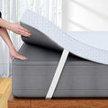 FRIDEKO Double Memory Foam Mattress Topper, Mattress Topper Double Bed with High-Density Foam, Washable & Removable Zipped Cover, Elasticized Corner Straps for Back Pain Relief (135x190x11cm)