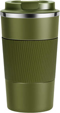 YINJOYI Travel Mug Reusable Coffee Cups Thermal Insulated Vacuum Insulation Stainless Steel Bottle for Hot Cold Drinks (Green, 510ml)
