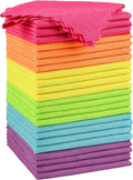 Orighty Microfiber Cleaning Cloths, Pack of 24, Highly Absorbent Cleaning Supplies, Lint Free Cloths for Multiple-use, Powerful Dust Removal Cleaning Rags for House, Kitchen, Car Care(12x12 inch)