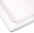 Clair de Lune Cot Bed Cotton Jersey Fitted Sheets (Pack of 2, White)