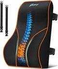 Lumbar Support Cushion, Memory Foam Back Support Cushion Lumbar Support for Office Chair, Car Seat, Recliner, with Extension Strap and Mesh Cover